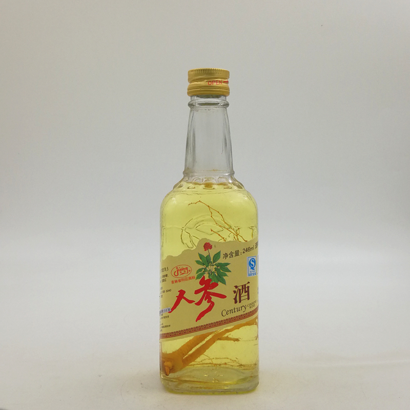 2015-2016年老酒吉林长白山特产人工种植吉顶人参酒246ml42度