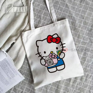 helloKitty凯蒂猫帆布包定制有拉链学生装书大容量上课手提袋外出