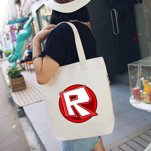Roblox帆布背罗布乐思单肩斜挎手提包购物袋托特包女大容量