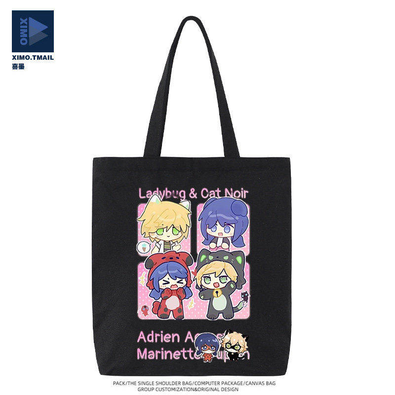 Lady bug瓢虫雷迪周边玛丽娜黑猫诺儿同人周边帆布包手提袋单肩包,箱包皮具/热销女包/男包,时尚帆布包,淘宝优惠券,粉丝福利购,淘宝优惠卷