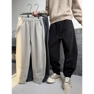 潮 男重磅加厚保暖运动卫裤 微腾冬季 高品质字母刺绣束脚加绒休闲裤