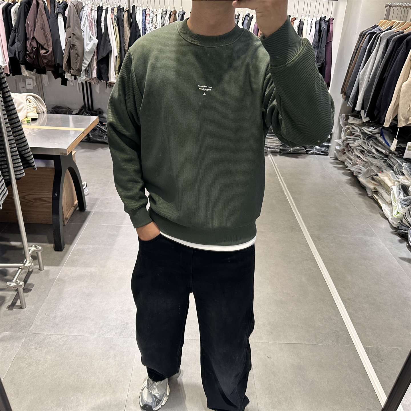 2025秋冬新款加绒加厚圆领卫衣男潮牌套头字母印花内搭打底衫上衣