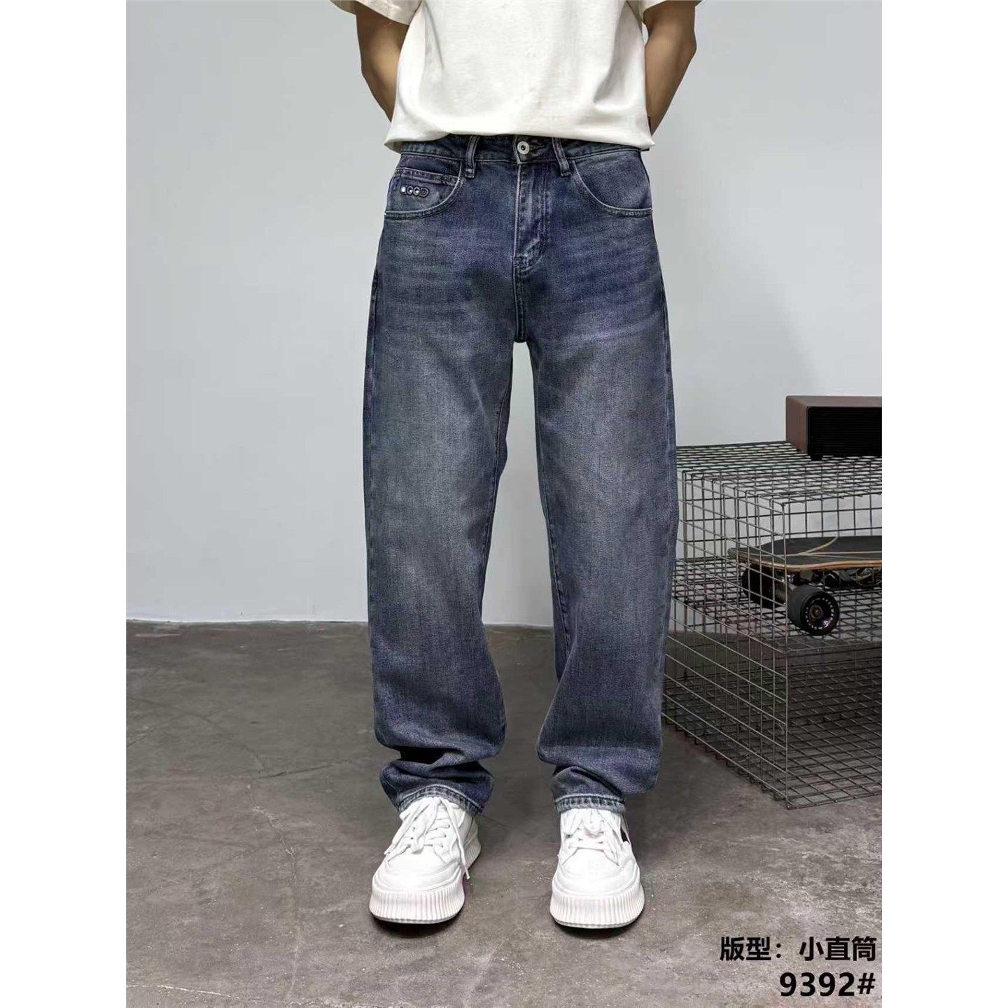 酷道狼春季美式复古水洗做旧小直筒牛仔裤男时尚通勤百搭显瘦长裤,男装,牛仔裤,淘宝优惠券,粉丝福利购,淘宝优惠卷