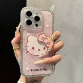 高颜值双面镶钻立体蝴蝶结KT适用iPhone16手机壳14苹果15promax女