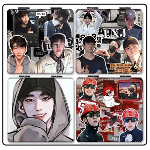 林孝埈周边小镜子迷你随身带双面折叠手持化妆镜翻盖式补妆镜女N