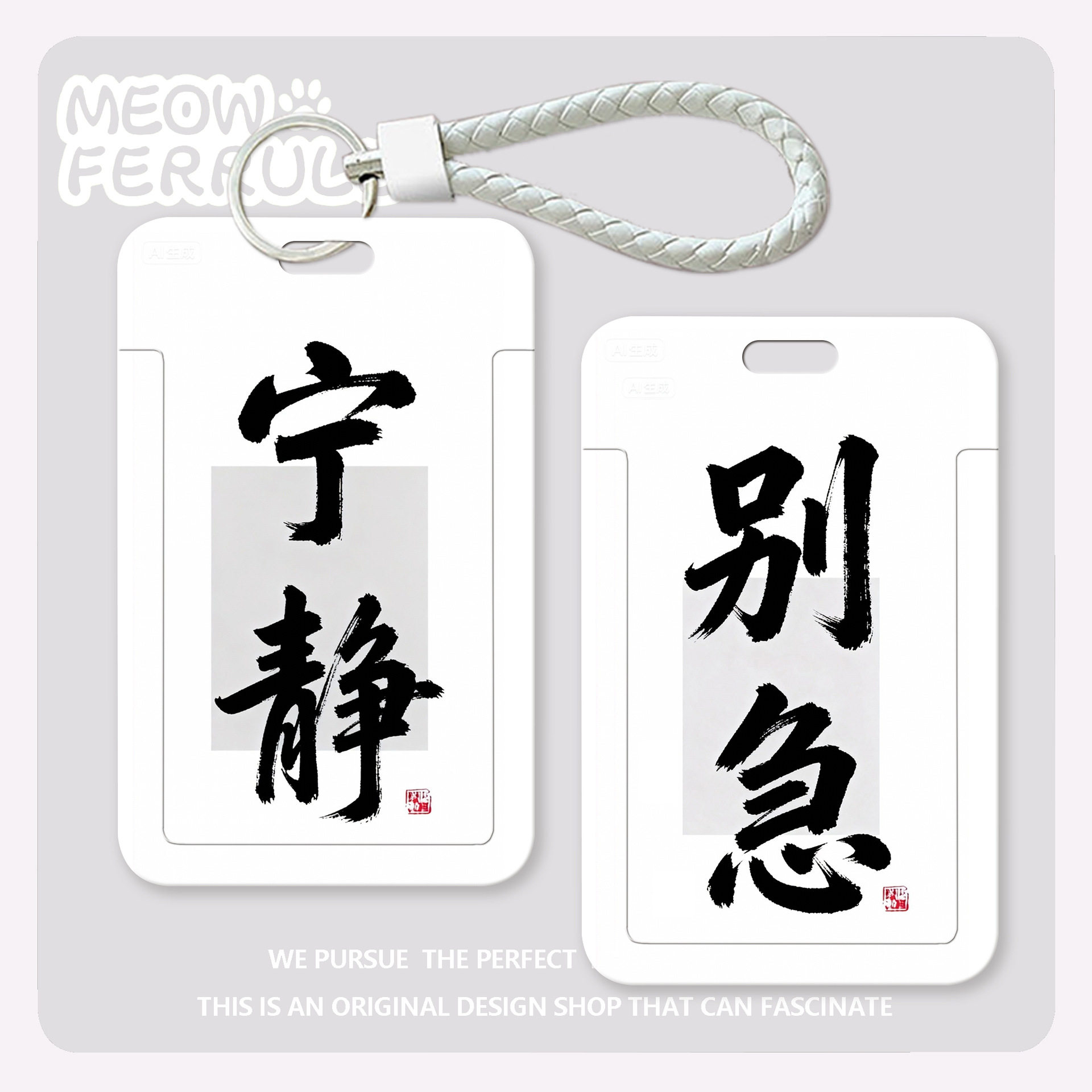 别急饭卡套中国风书法文字厂牌壳工作证件保护套公交卡胸牌工牌