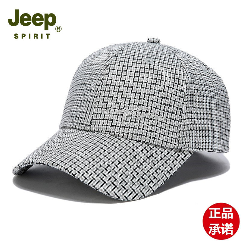 JEEP时尚格子棒球帽男女款千鸟格