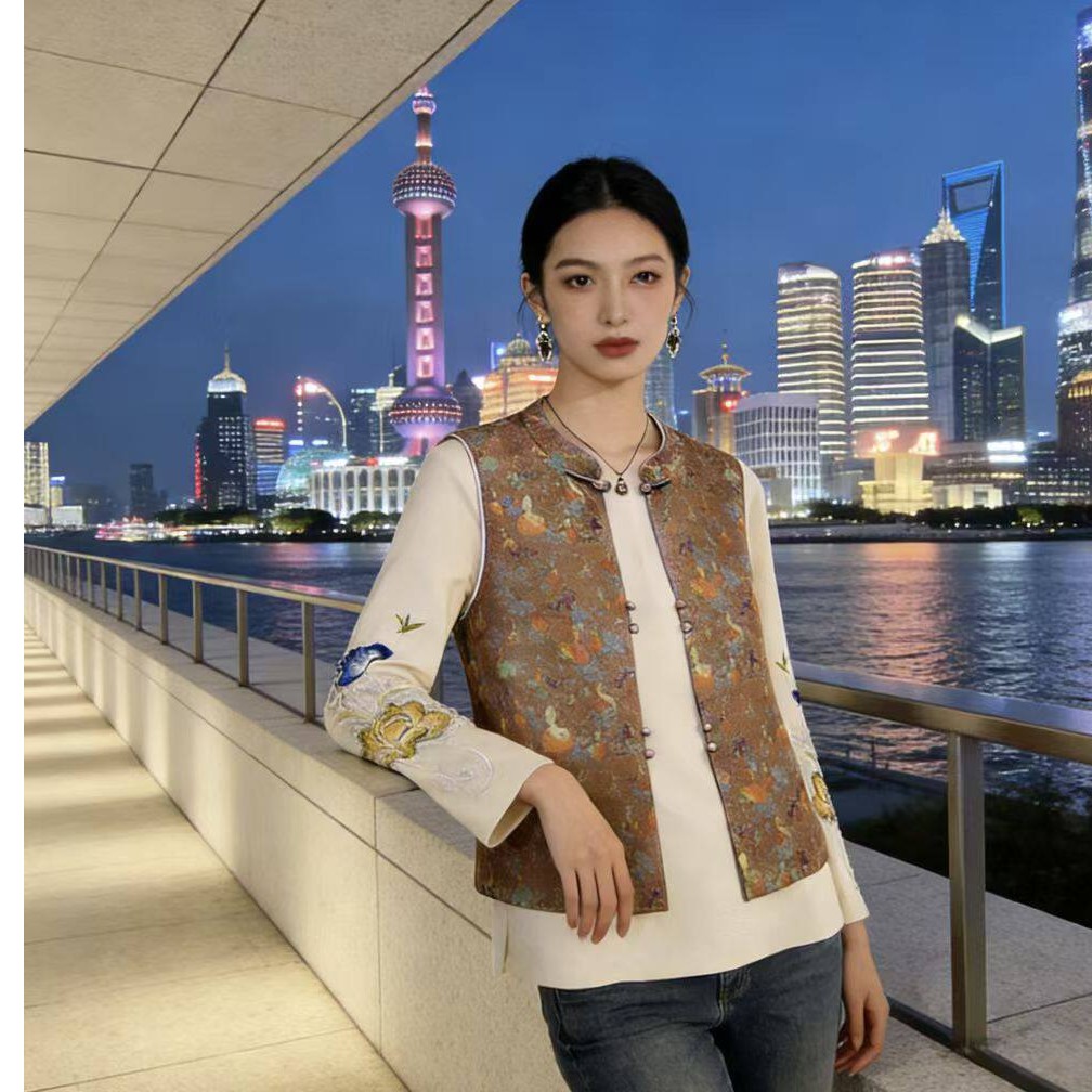 2026春季新中式国风盘扣马甲女图片