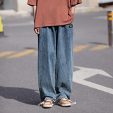 1009-TZ61-P55-限价68*港风宽松直筒牛仔裤子男韩版百搭水洗长裤，男装牛仔裤，四季星座1009