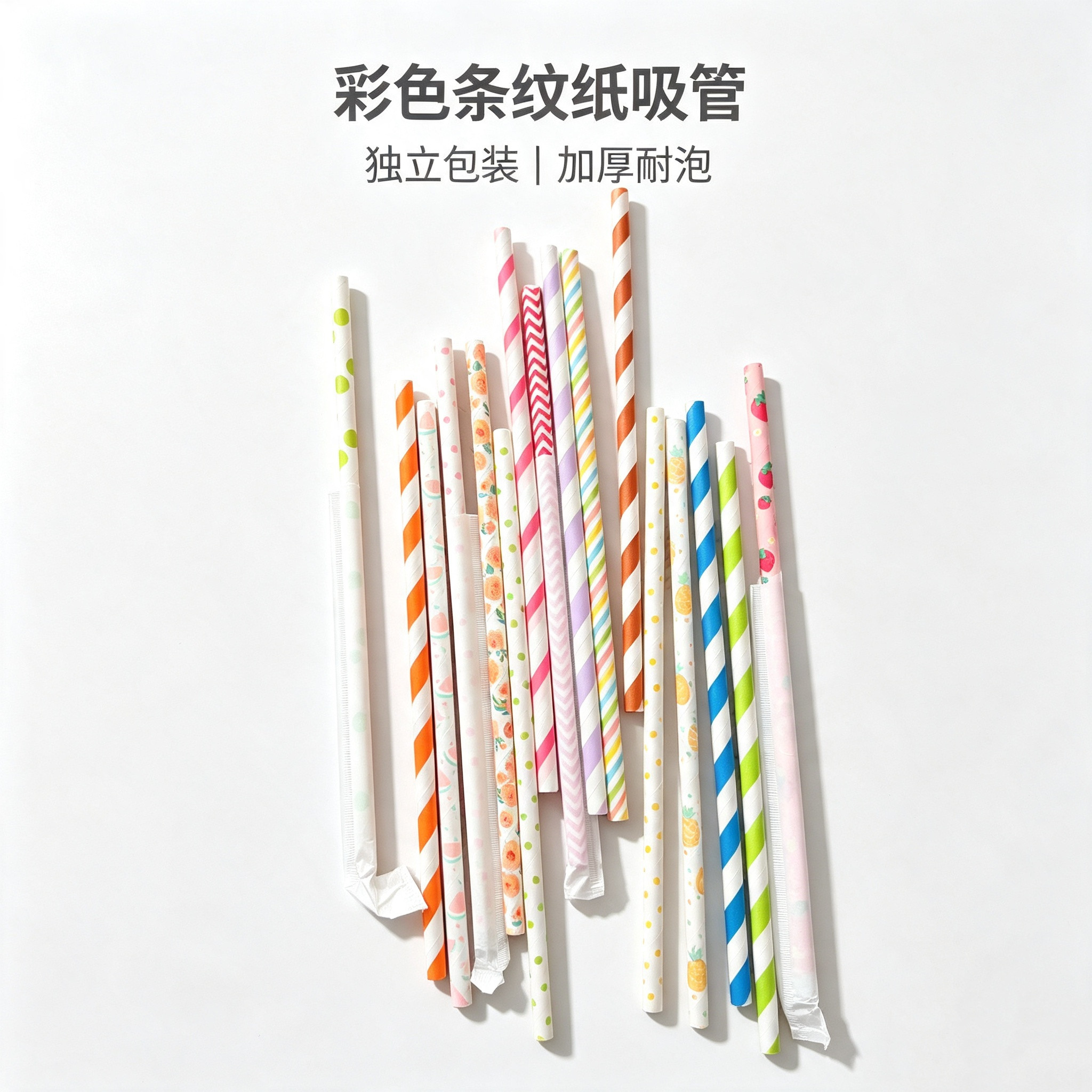 彩色纸吸管一次性吸管独立包装可降解环保派对高颜值吸管鸡尾调酒