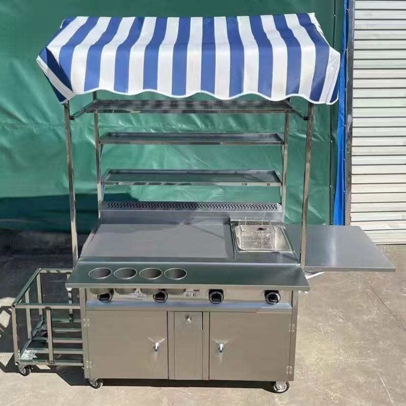 炸串小吃车商用铁板鱿鱼豆腐推车夜市流动炸洋芋摆摊扒炉多功能车
