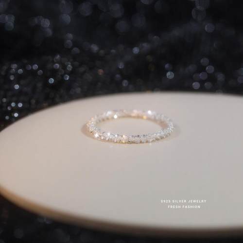 925纯银波光粼粼满天星戒气质轻奢S925感小众设计指环食指尾戒子