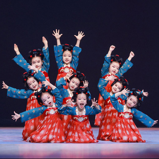 六一儿童汉服古装 连衣襦裙女幼儿古典舞蹈服 演出服中国风超仙唐装