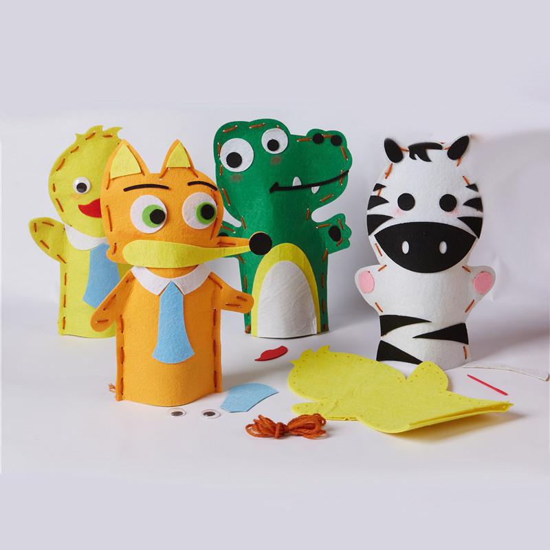 儿童手工diy不织布手偶道具幼儿园无纺布动物手套表演安抚玩偶