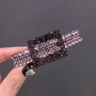 经典闪钻彩色弹簧夹6CM半扎发发夹时尚百搭气质发饰头饰经典简约