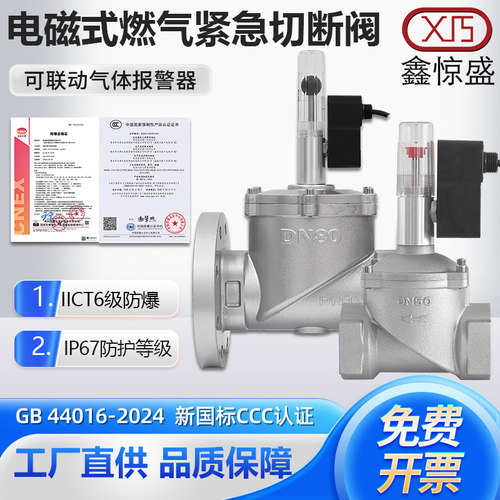 商用天然气电磁式燃气紧急切断阀