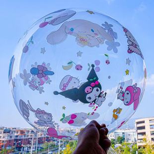 饰气球 儿童生日派对卡通装 新款 跨境24寸双面印刷透明波波球