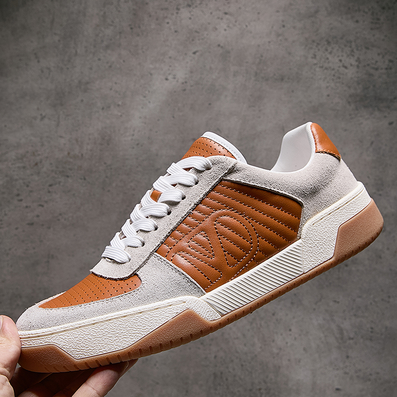 2026春季新款男鞋真皮时尚潮牌运动休闲鞋厚底增高百搭系带板鞋男