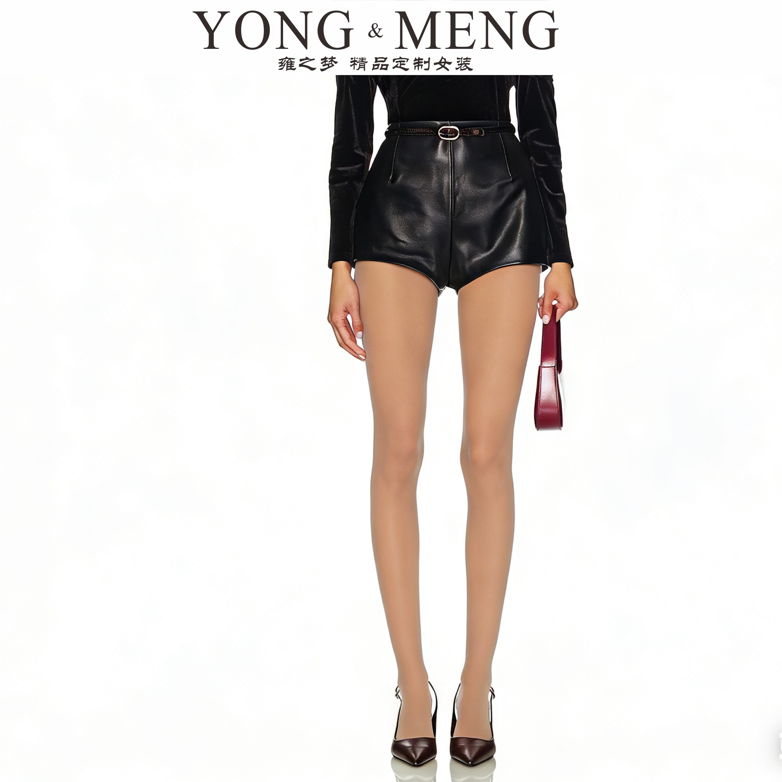 时尚百搭甜酷辣妹夜店风黑色高腰皮短裤女装小众设计性感紧身皮裤,女装/女士精品,短裤,淘宝优惠券,粉丝福利购,淘宝优惠卷