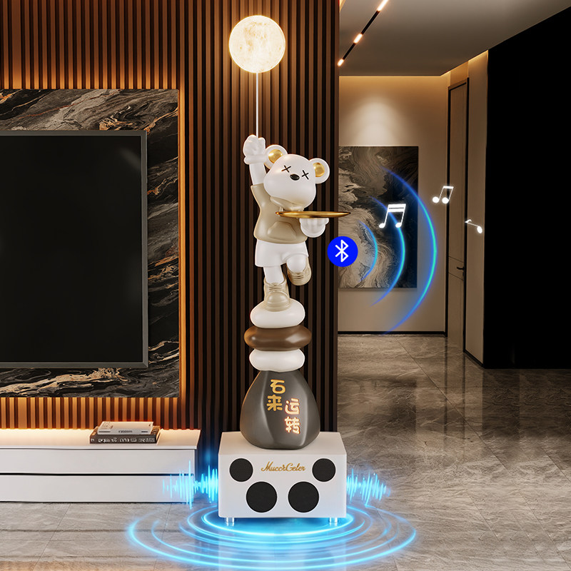 时来运转暴力熊客厅大型落地摆件电视柜旁K歌音箱装饰品乔迁礼物,家居饰品,落地摆件,淘宝优惠券,粉丝福利购,淘宝优惠卷