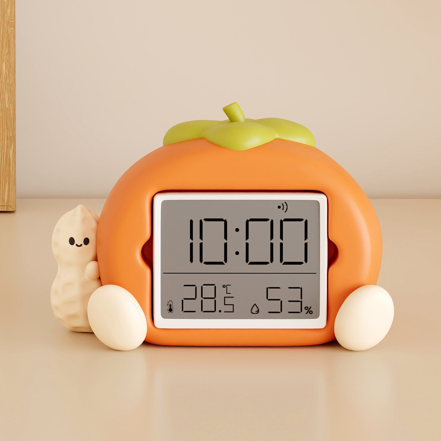 柿柿如意时钟桌面摆件卧室床头柜客厅玄关装饰电子钟乔迁生日礼物,家居饰品,装饰摆件,淘宝优惠券,粉丝福利购,淘宝优惠卷