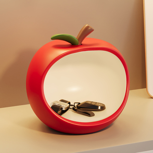 创意苹果入户钥匙收纳玄关摆件客厅酒柜装 饰现代轻奢高档乔迁礼物