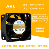 2B06038B48H 4线PWM调速高转速双滚珠散热风扇AVC 0.35A 6038 48V