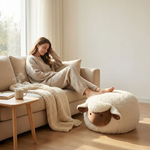 小羊坐墩沙发凳子矮凳脚踏可拆洗