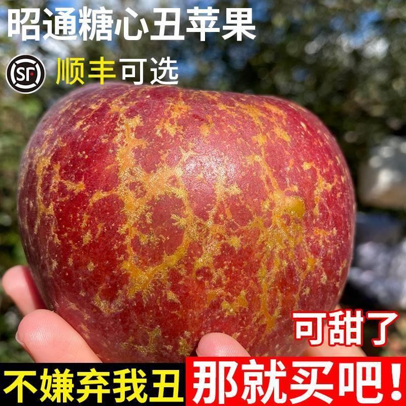 云南昭通糖心丑苹果冰糖心新鲜水果当季整箱红富士平果邵通丑萍果