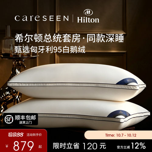 希尔顿总统套房匈牙利白鹅绒枕头