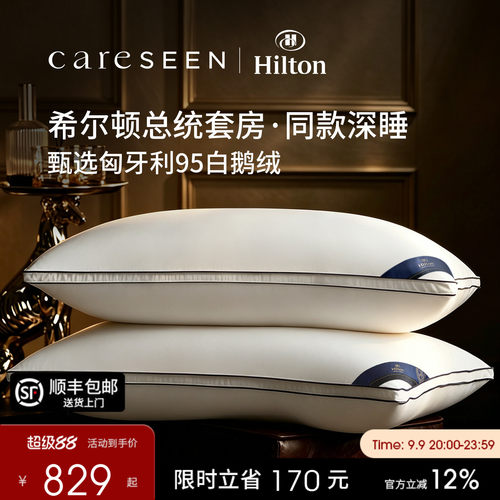 希尔顿总统套房匈牙利白鹅绒枕头