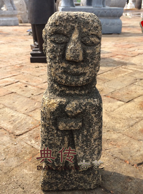 仿古石雕做旧复古武士人物雕像