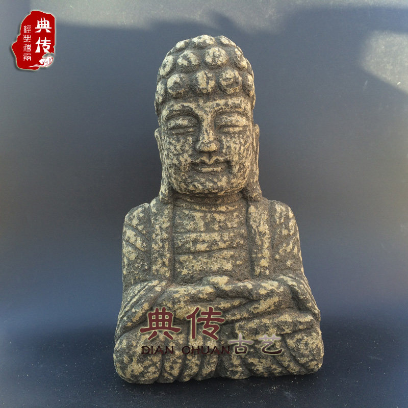 仿古石雕南无阿弥陀佛三圣佛砂石人物密宗佛像宗教雕塑像供奉摆件