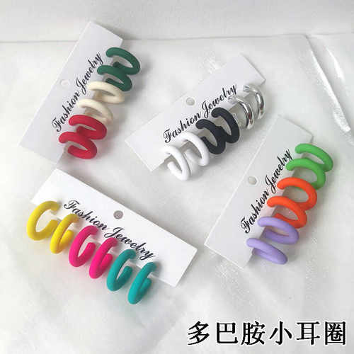 c形小耳圈纯银时尚百搭亚克力女