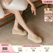 女乐福鞋 73hours女鞋 厚底增高草编渔夫鞋 新款 假日进行时2026春季