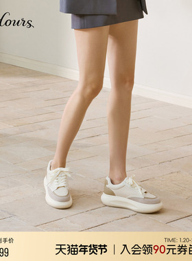 赵丽颖同款73hours女鞋小熊玩偶春秋新款厚底鞋透气小白鞋休闲鞋