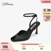 女后空凉鞋 73hours女鞋 鱼嘴细跟黑色高跟鞋 新款 Gracie2026年春季