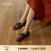 追落日春秋季 新款 擦色复古乐福鞋 73hours女鞋 女学院英伦风小皮鞋