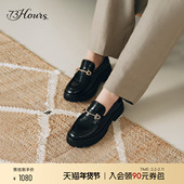 松弛底气2026春季 新款 黑色厚底乐福鞋 73hours女鞋 女英伦风小皮鞋