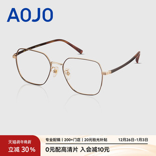 AOJO澳镜镜架AJ102FH127金属多边形框眼镜男女可配近视镜