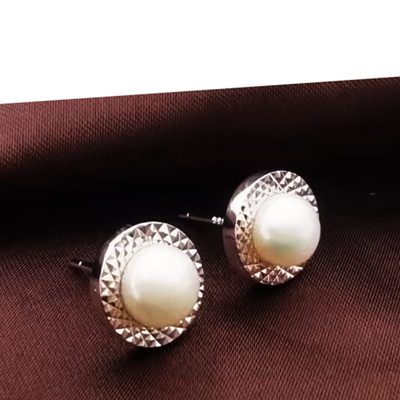 s999纯银淡水珍珠耳钉女生耳饰