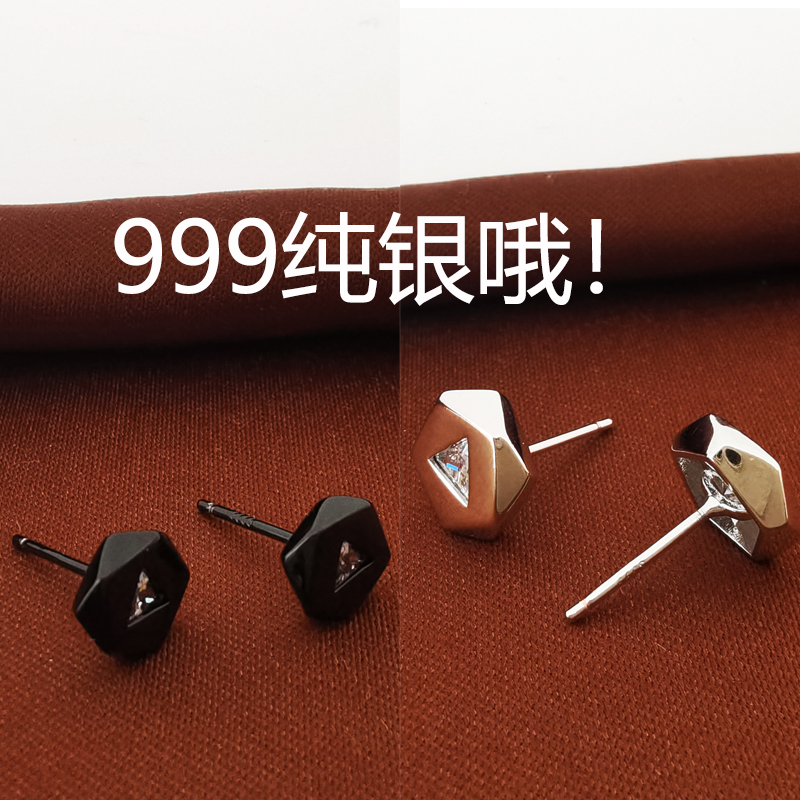 999纯银耳钉女养耳洞耳骨钉耳饰