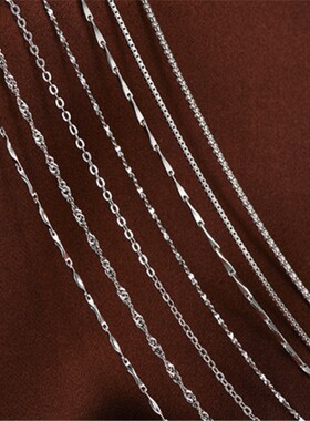 S925纯银项链女韩国锁骨链简约蛇骨链无吊坠颈子链礼物送女友配饰