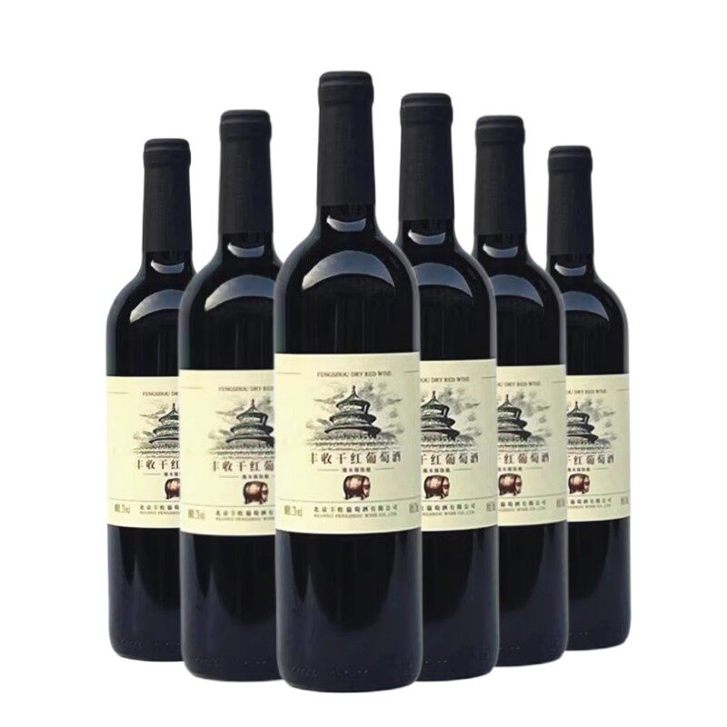 丰收干红葡萄酒橡木桶陈酿赤霞珠国产红酒12度750ml*6瓶整箱装