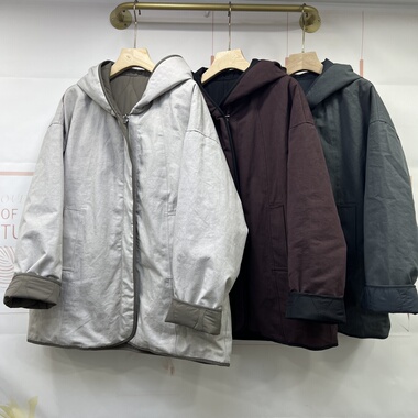 水木工芳25新款百搭显瘦休闲连帽可两面穿显瘦短款棉服外套女9159