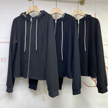 水木工芳2025早秋新款百搭显瘦休闲连帽长袖卫衣现货外套女9112