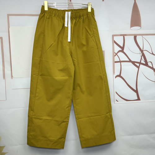 水木工芳新款时尚百搭显瘦松紧腰休闲裤女直筒裤九分裤9007