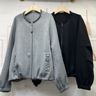 休闲棒球服 水木工芳 圆领显瘦 简约时尚 纯色外套2636 品牌货