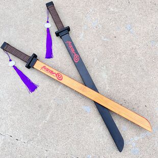 刀剑玩具儿童竹木古风宝剑竹剑木剑带鞘剑道练习刀剑cos表演道具