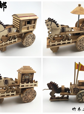马拉车摆件模型玩具工艺品
